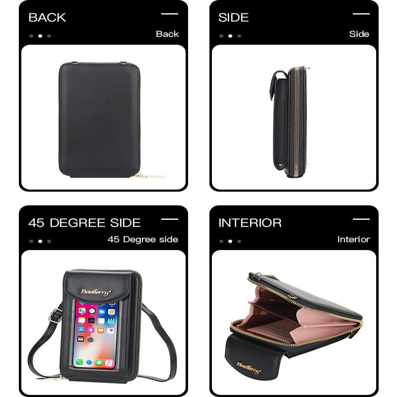 Mini Lady Transparent Touch Screen Mobile Bag