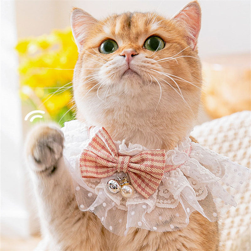 Pet Lace Bell Bow Collar