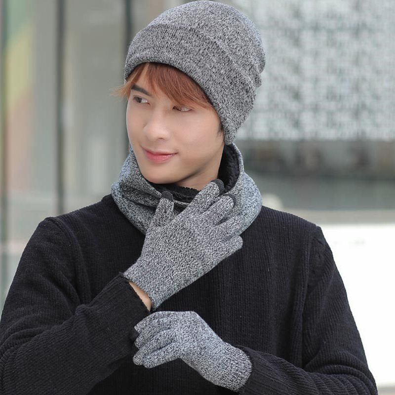 Hats Scarves Gloves Three-Piece Set Support Touch Screen