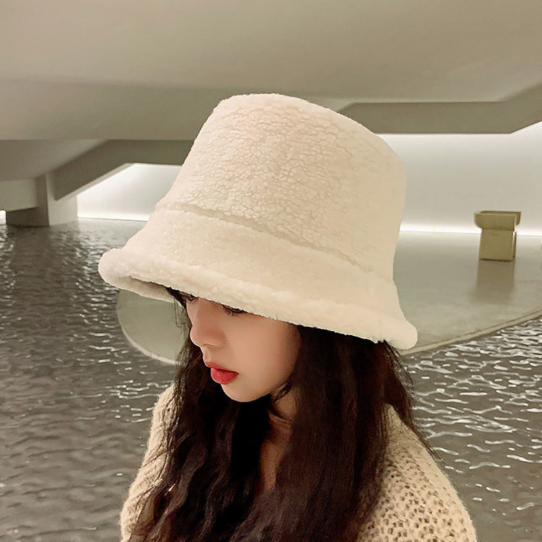 Fashion Double-sided Retro Wool Warm Bucket Hat