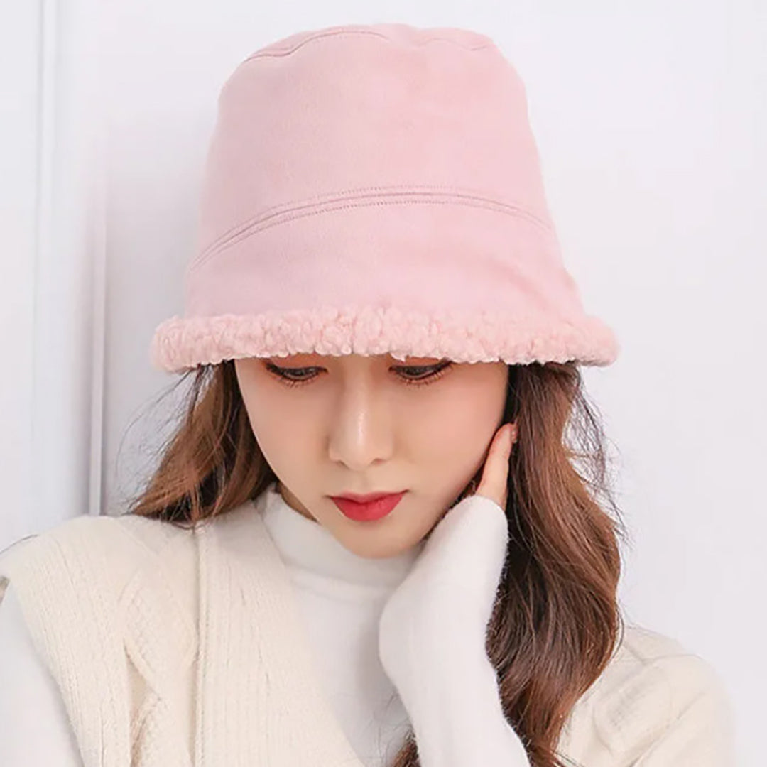 Fashion Double-sided Retro Wool Warm Bucket Hat