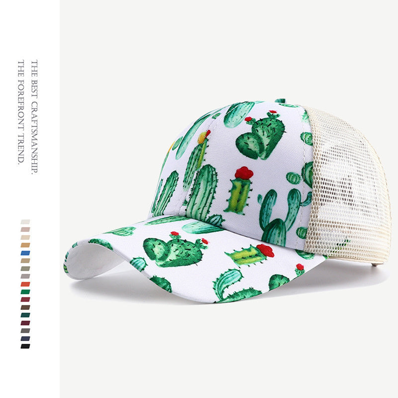 Thin Breathable Sun Protection Print Cap