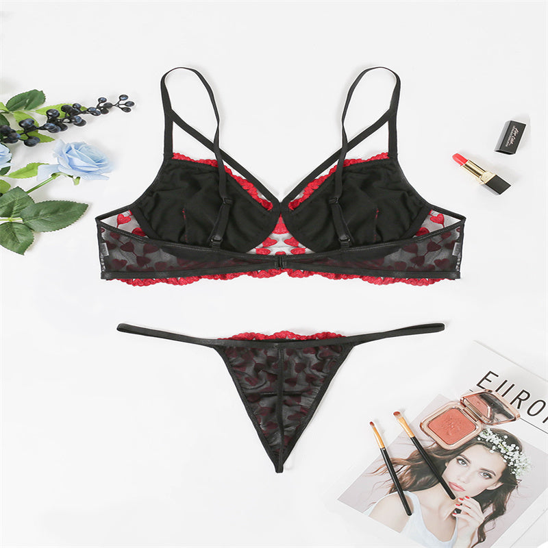 Large Size Lace Perspective Sexy Lingerie Set To 4XL