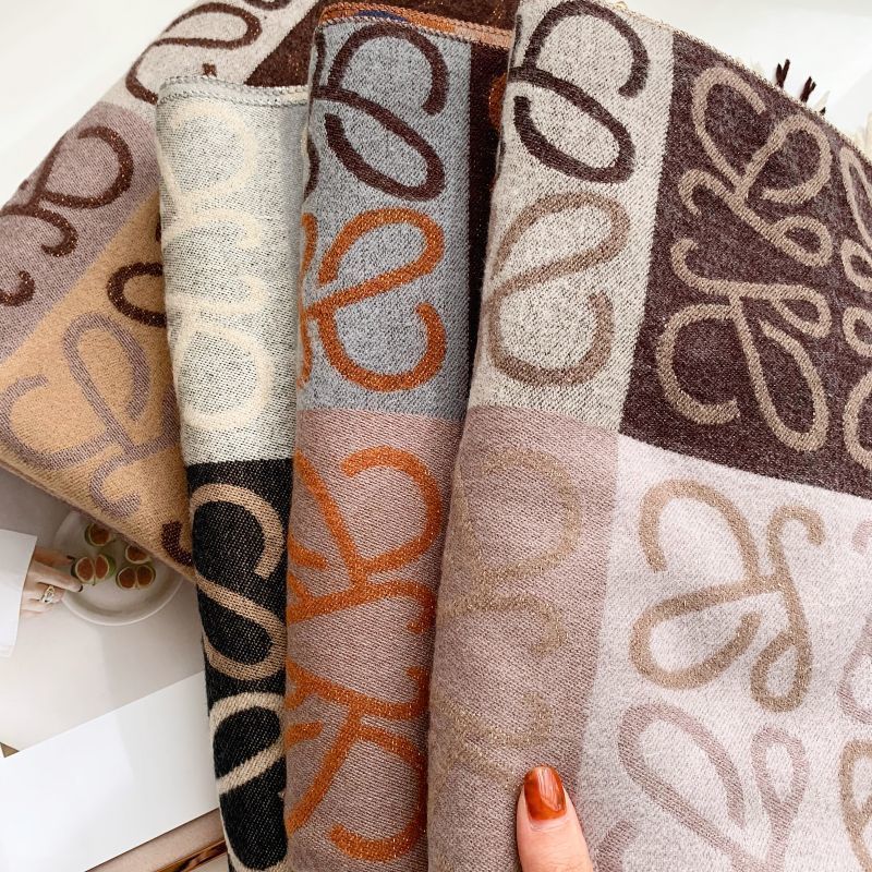 Women Check Color-block Tassel Warm Scarf