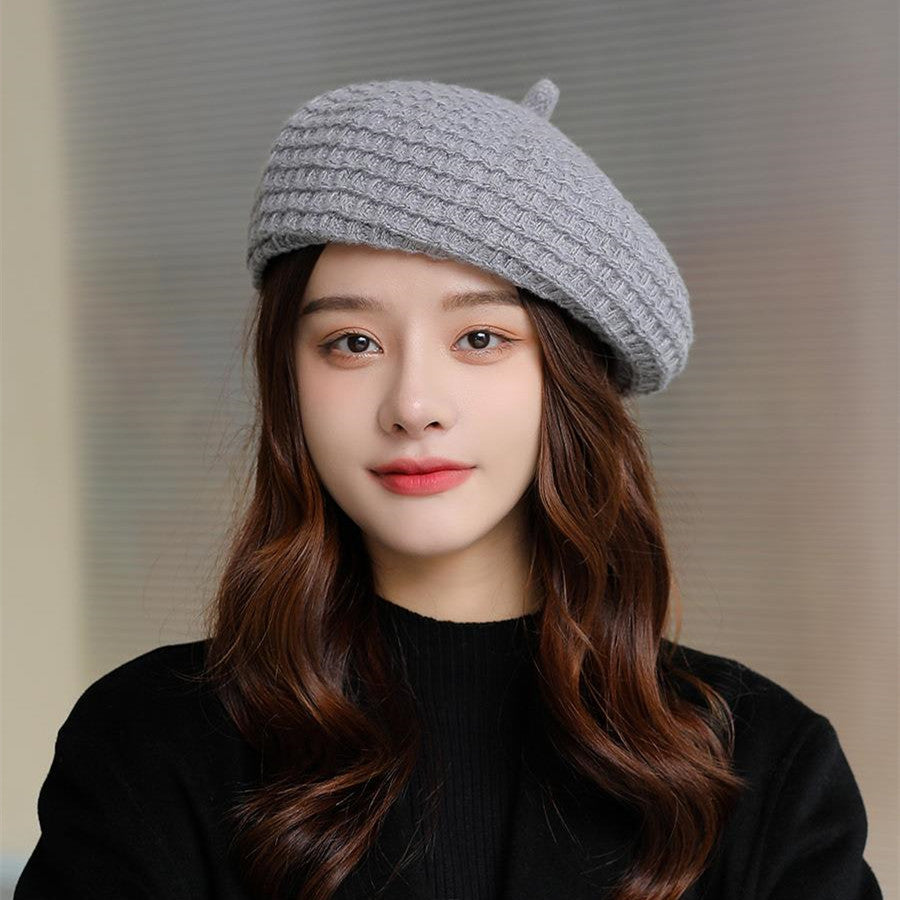 Solid Color Knitted Beret