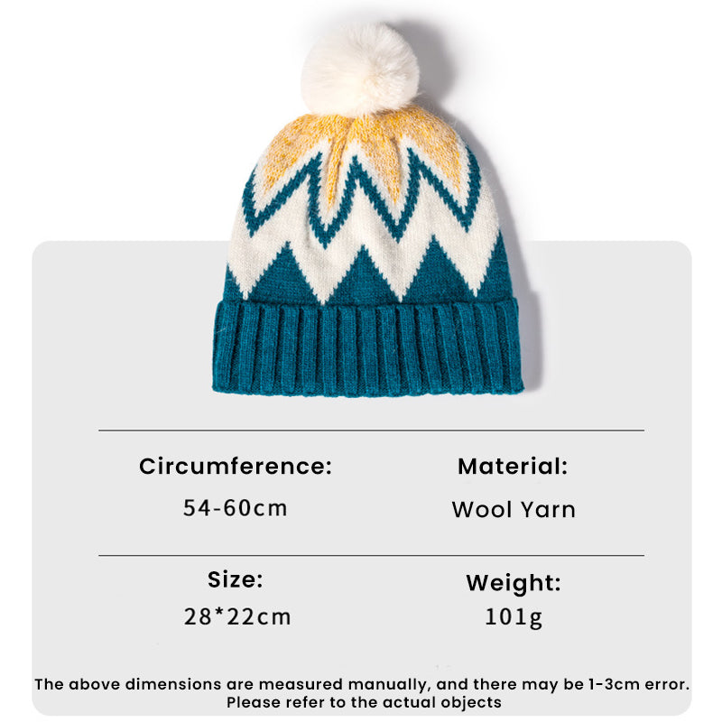 Winter Fashion Striped Jacquard Warm Knit Hat