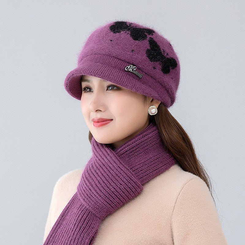 Stylish Solid Color Elegant Thickening Warm Knit Hat