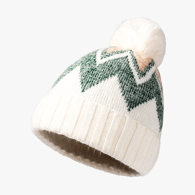 Winter Fashion Striped Jacquard Warm Knit Hat