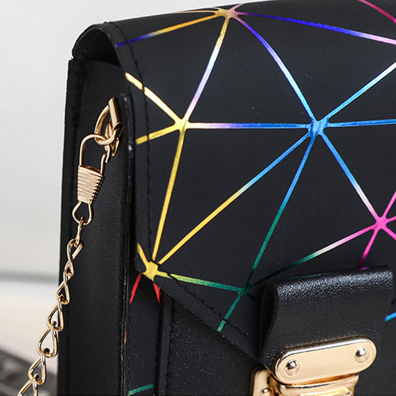 Fashion Chain Rhombus Printed Shoulder Mini Bag