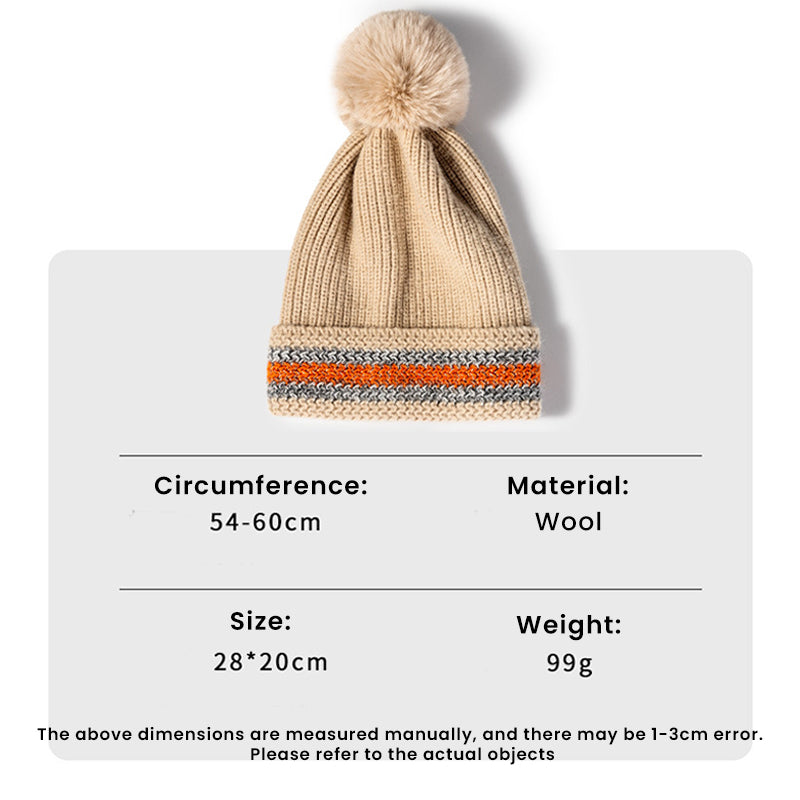 Winter Outdoor Striped Jacquard Warm Knit Hat