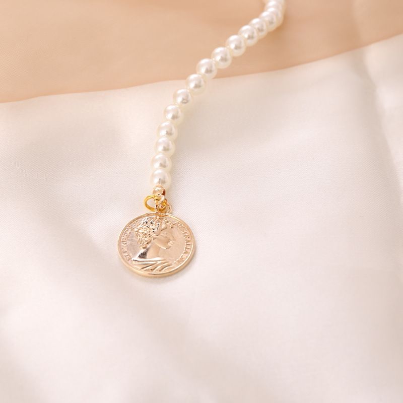 Baroque Style Pearl Coin Necklace