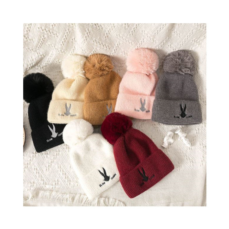 Windproof Wool Ball Knitted Hat