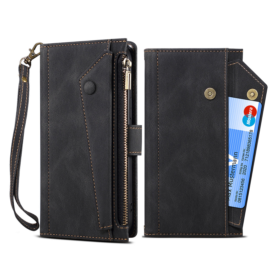 Leather Sitch Wallet Case For iPhone