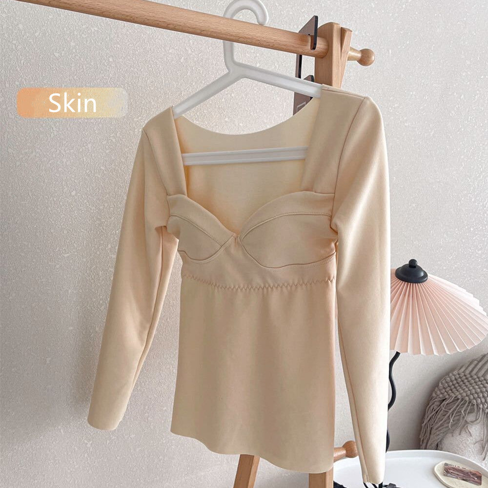 Seamless Thermal Underwear With Chest Pad