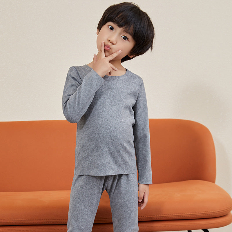 Traceless Round Collar Warm Suit For Boys And Girls