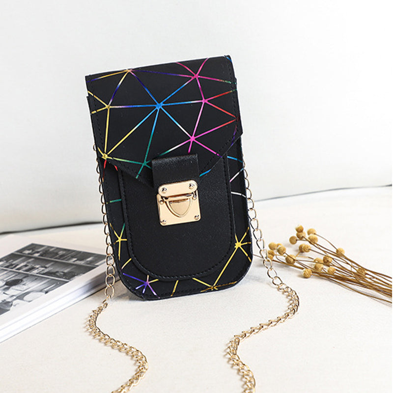 Fashion Chain Rhombus Printed Shoulder Mini Bag