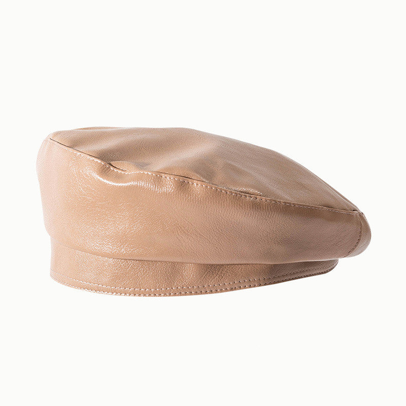 Vintage PU Leather Beret