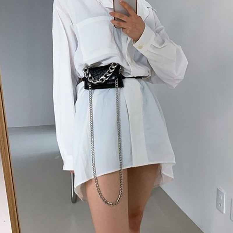 Fashion Chain Detachable Belt Mini Belt Bag