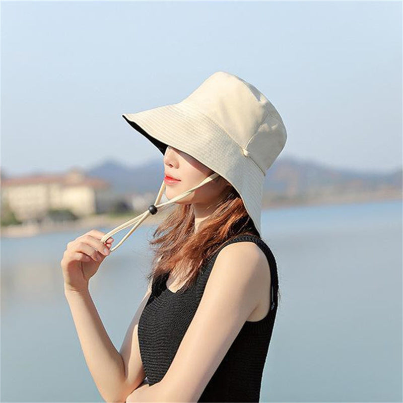 Stylish double sided fisherman hat with large eaves for sun shading