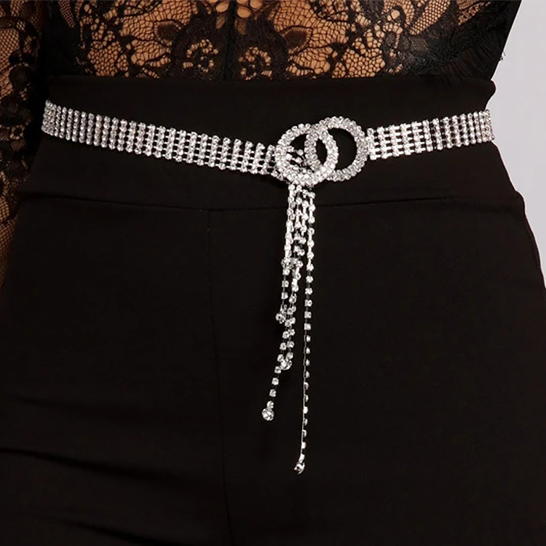 Rhinestone Embellishment Women Waist Chain