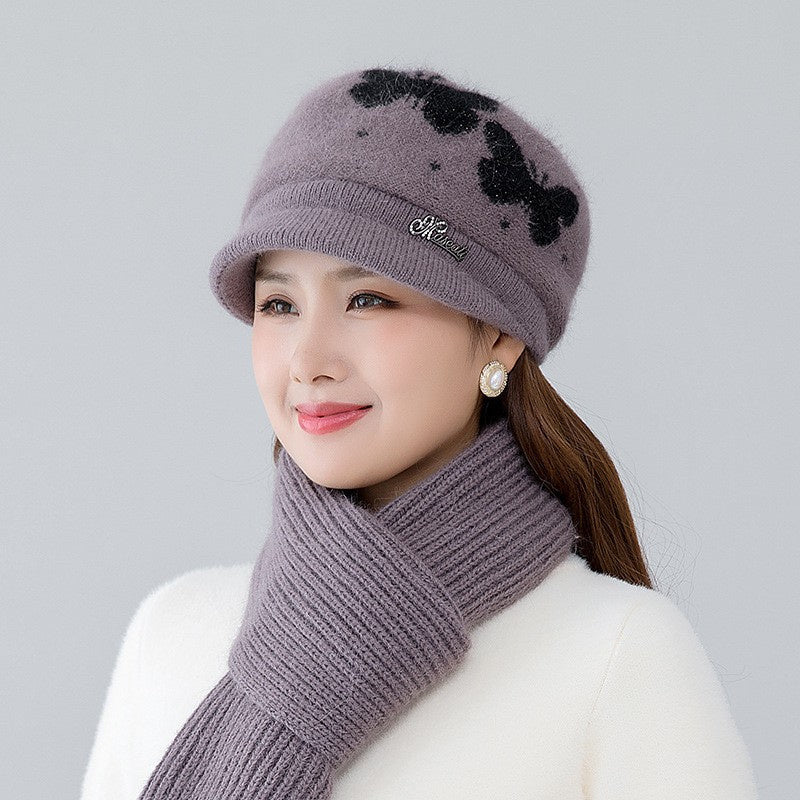 Stylish Solid Color Elegant Thickening Warm Knit Hat