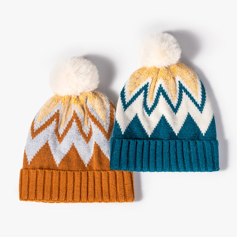 Winter Fashion Striped Jacquard Warm Knit Hat