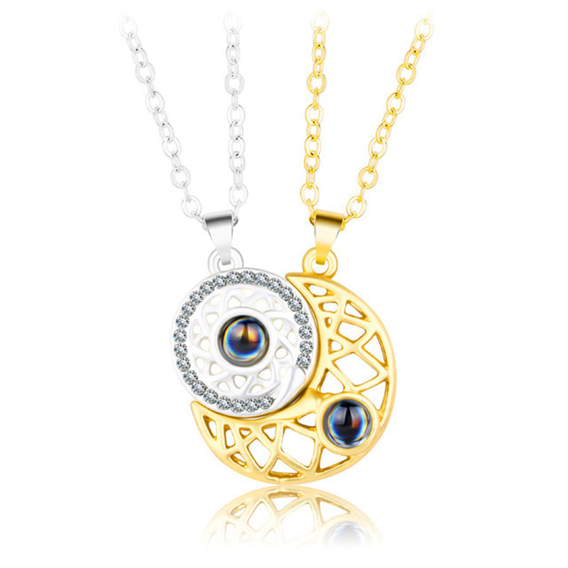 2 PCS / Set Sun Moon Necklaces for Lovers