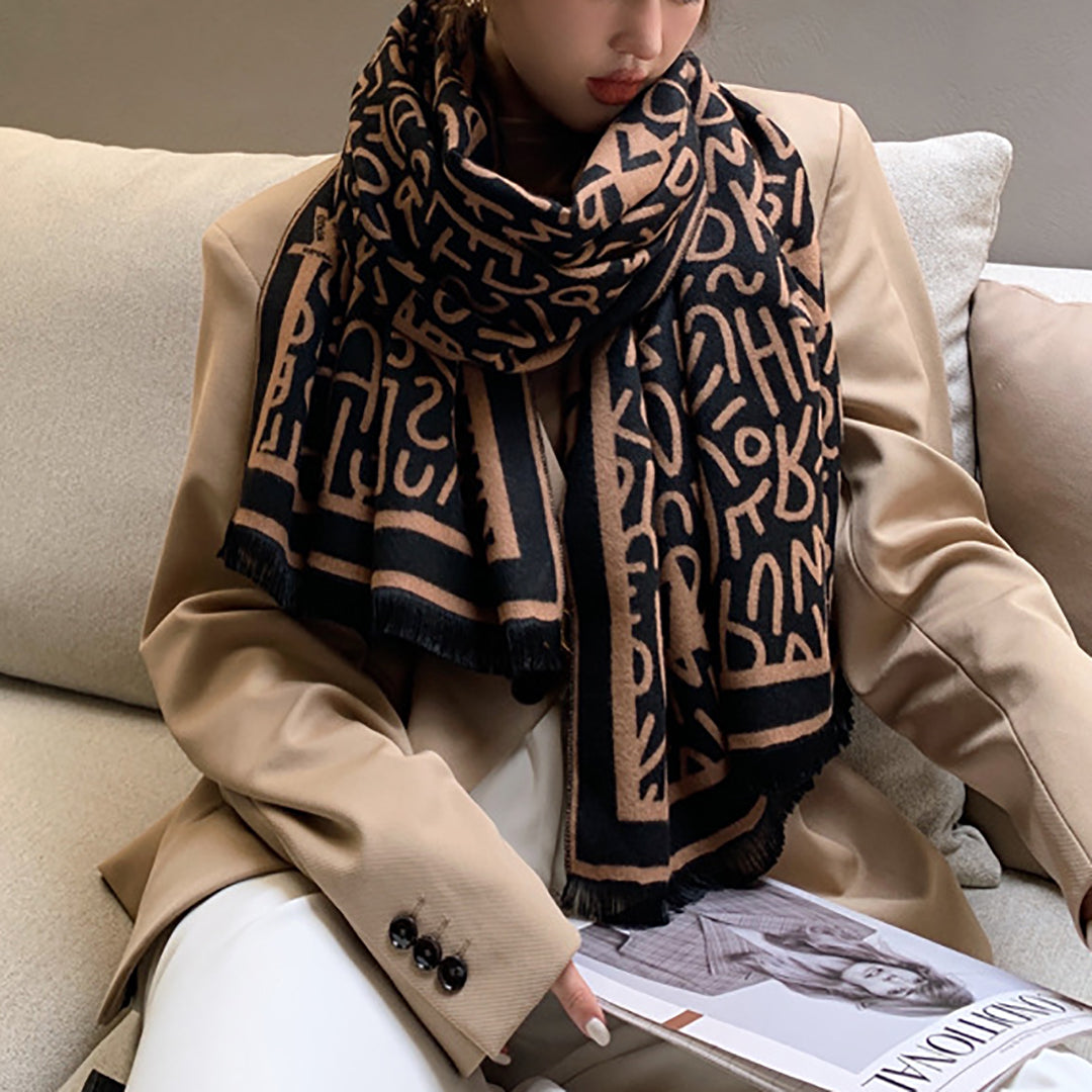 Stylish Cashmere Jacquard Thick Scarf