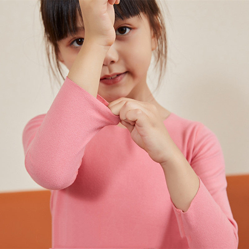 Traceless Round Collar Warm Suit For Boys And Girls