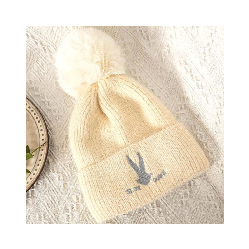 Windproof Wool Ball Knitted Hat