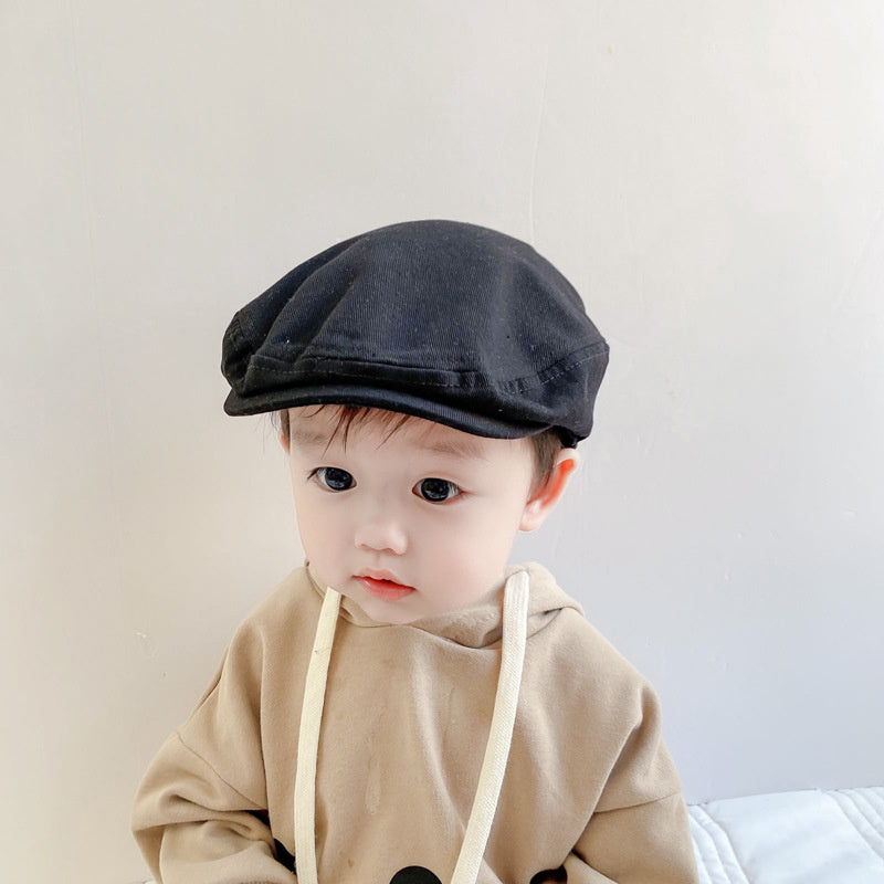 Thin simple corduroy children's beret