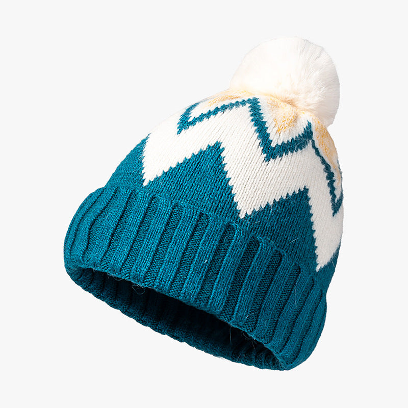 Winter Fashion Striped Jacquard Warm Knit Hat