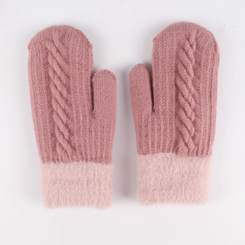 Winter Cute Solid Color Warm Mittens