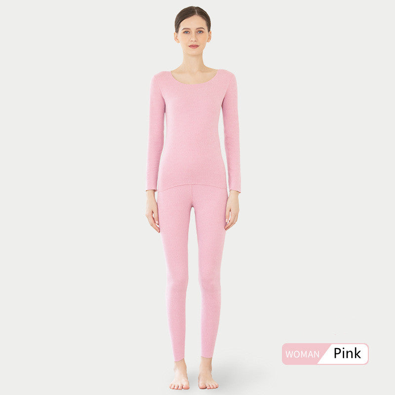 Non-marking Round Neck Long Sleeve Thermal Underwear For Couples