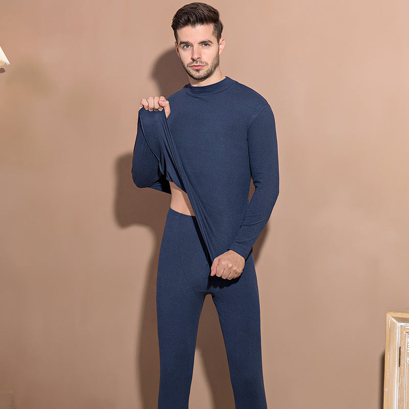 Half High Collar Long Sleeve Thermal Underwear For Couples