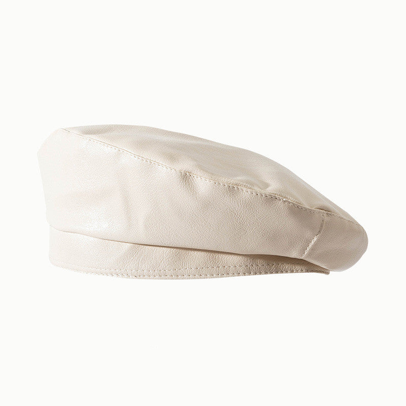 Vintage PU Leather Beret