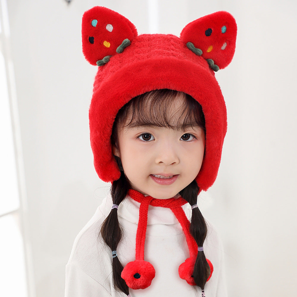 Two-piece Strawberry Ear Scarf
