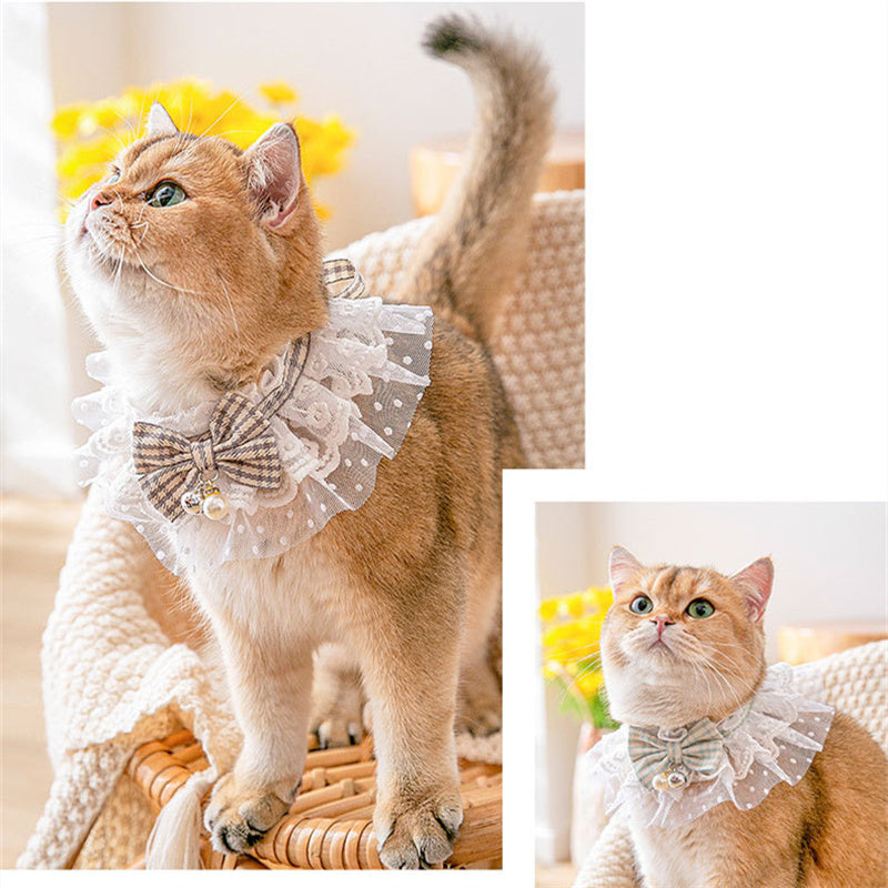 Pet Lace Bell Bow Collar