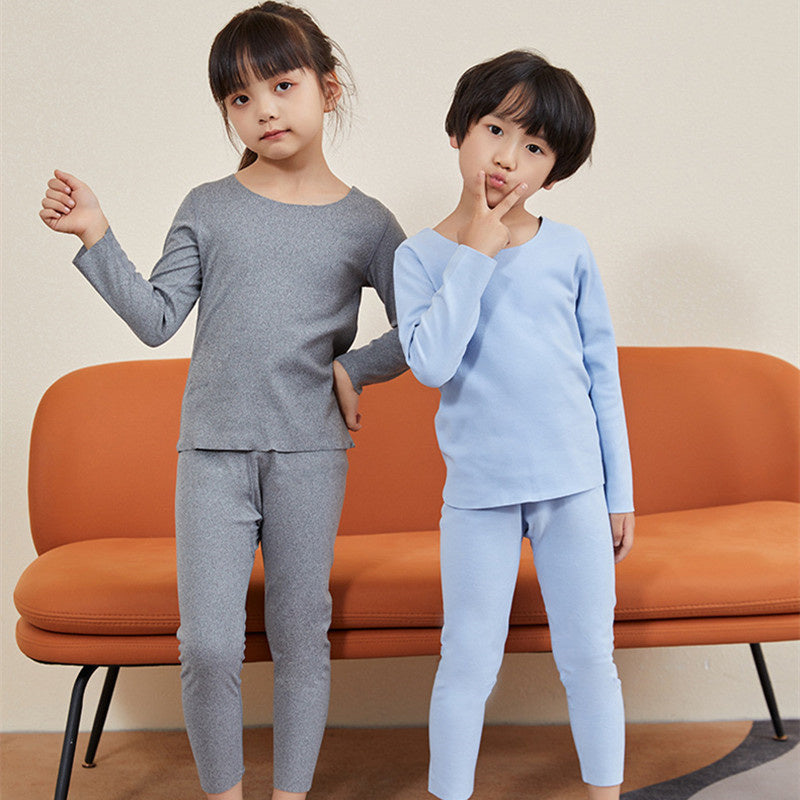 Traceless Round Collar Warm Suit For Boys And Girls