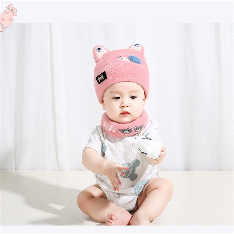 Winter Thickened Cute Snail Warm Ear  Scarf Suit For Baby