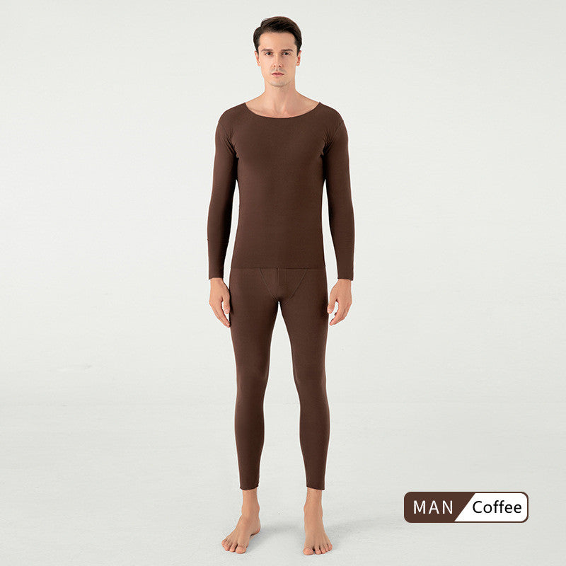 Non-marking Round Neck Long Sleeve Thermal Underwear For Couples