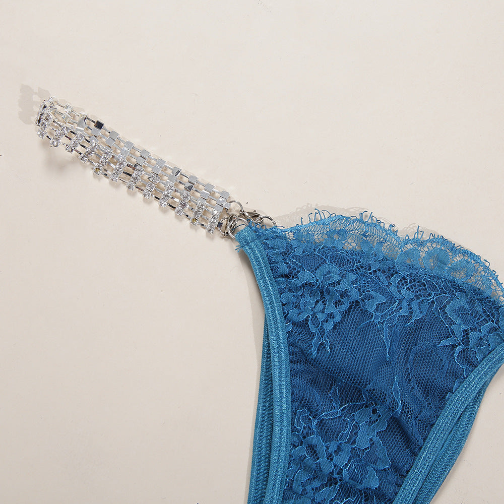 Sexy Lace Diamond Link Bra Set