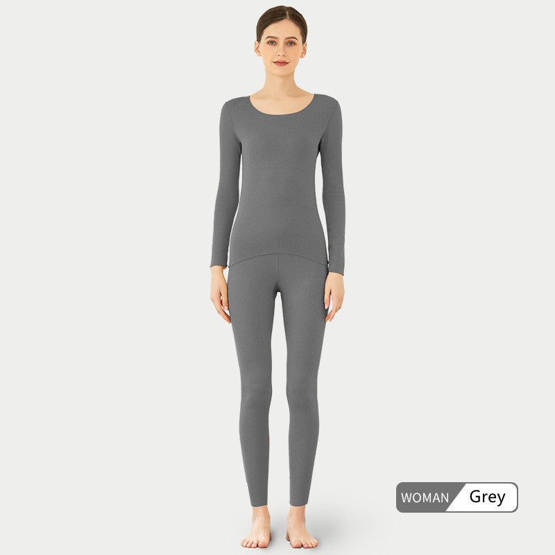 Non-marking Round Neck Long Sleeve Thermal Underwear For Couples