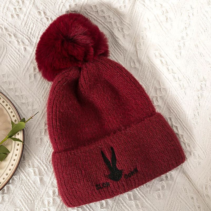 Windproof Wool Ball Knitted Hat
