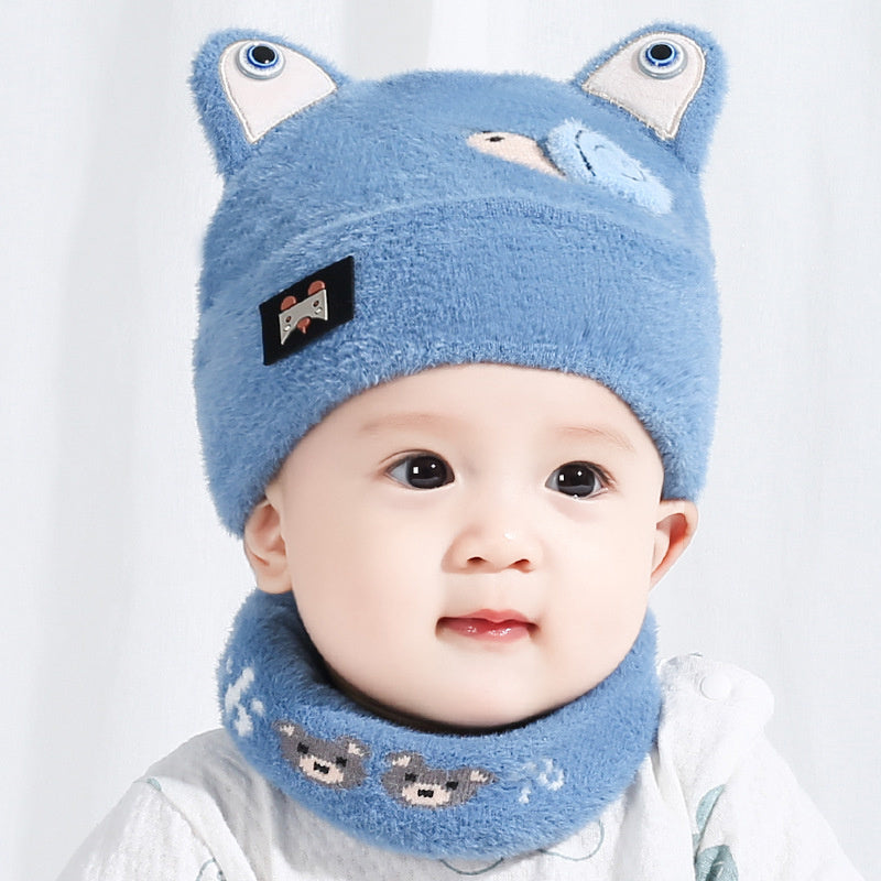 Winter Thickened Cute Snail Warm Ear  Scarf Suit For Baby