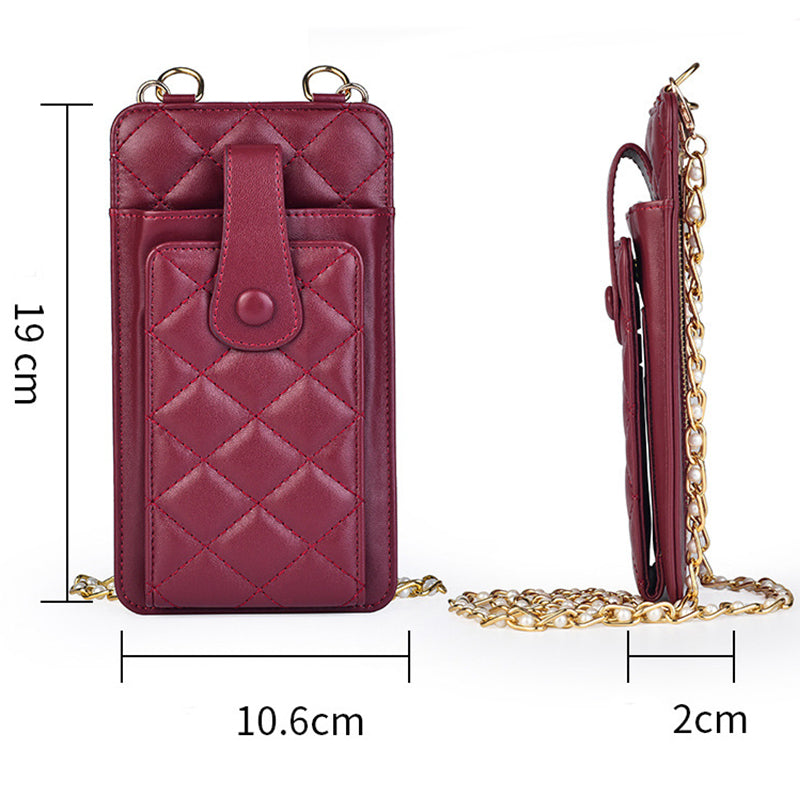 Fashion Lingge Multi-Card Zipper Coin Purse