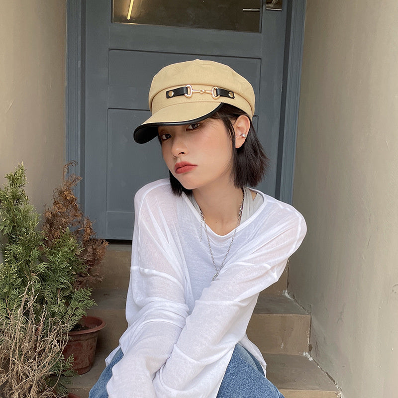 Spring And Autumn Thin Retro Show Face Small Flat Top Beret