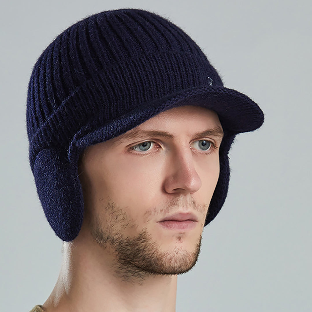 Fashion Male Solid Color Knit Warm Hat