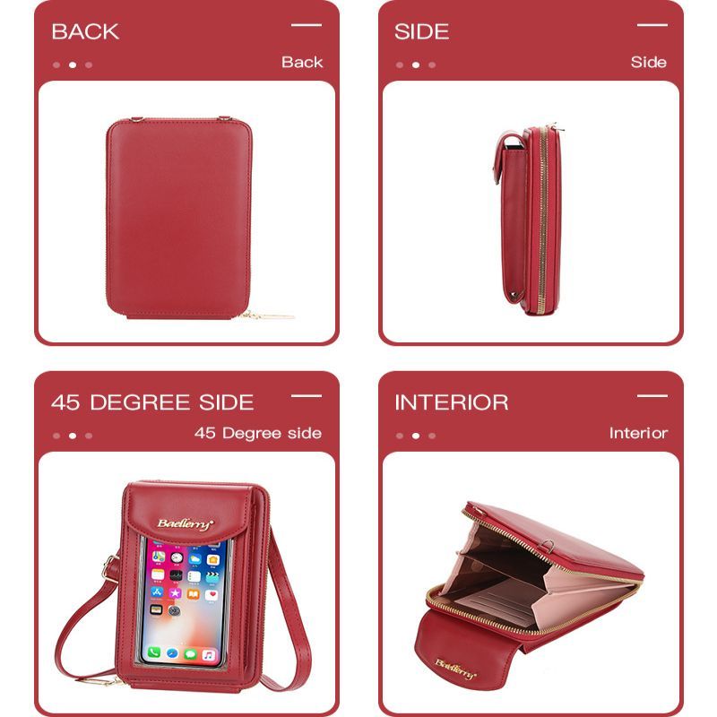 Mini Lady Transparent Touch Screen Mobile Bag