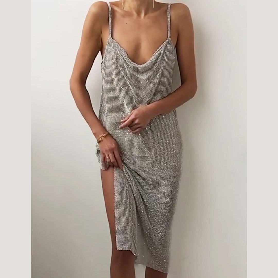 Women Sexy Grey Slip Dress For Party